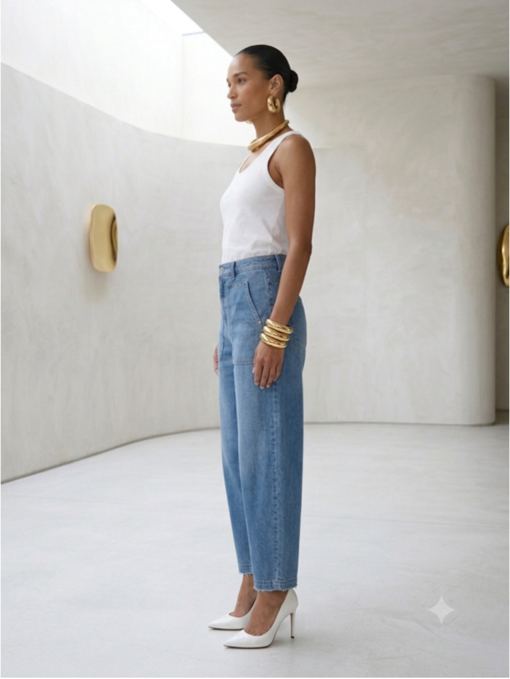 Madewell Balloon Jeans High Rise Wide Leg Utility Pocket Ankle Denim Pants Size - Picture 3 of 10